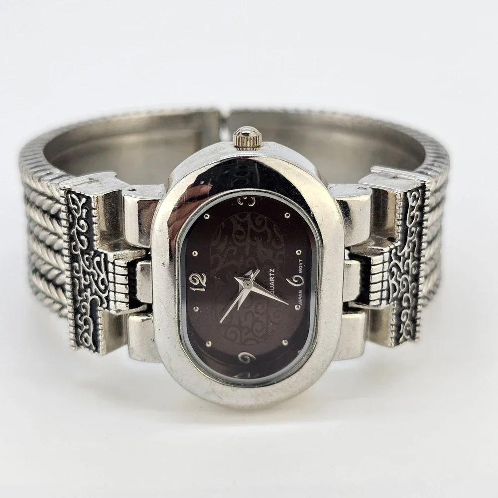 Cuff Women's Watch 34MM Brown Dial Two Tone Bracelet 6